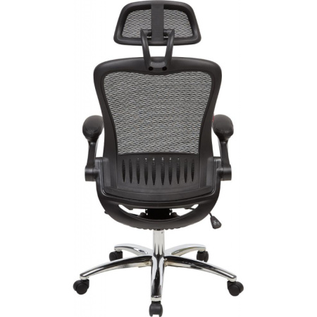 Кресло S_BN_Hg_EChair-552 TTW Net сетка черная, хром