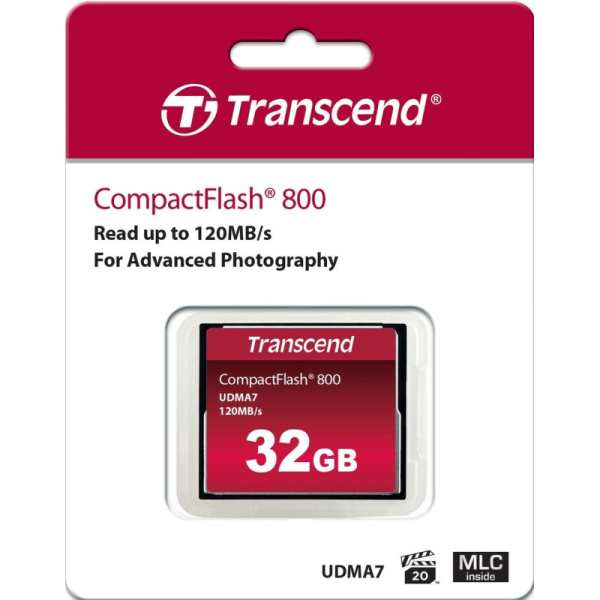 Карта памяти Transcend CompactFlash 800 32Gb UDMA7, TS32GCF800