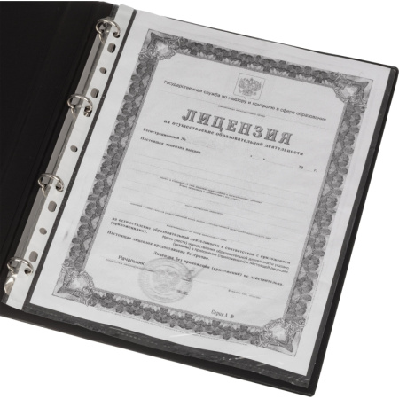 Папка на 4-х кольцах 25мм  черная Россия