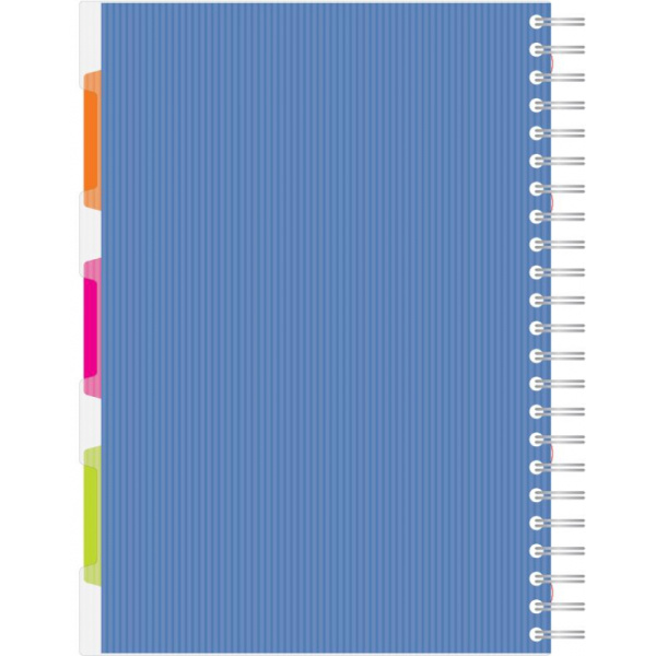 Тетрадь 140л,кл,А4,SPIRAL BOOK Синий,евроспир,обл.пласт,раздел.84101