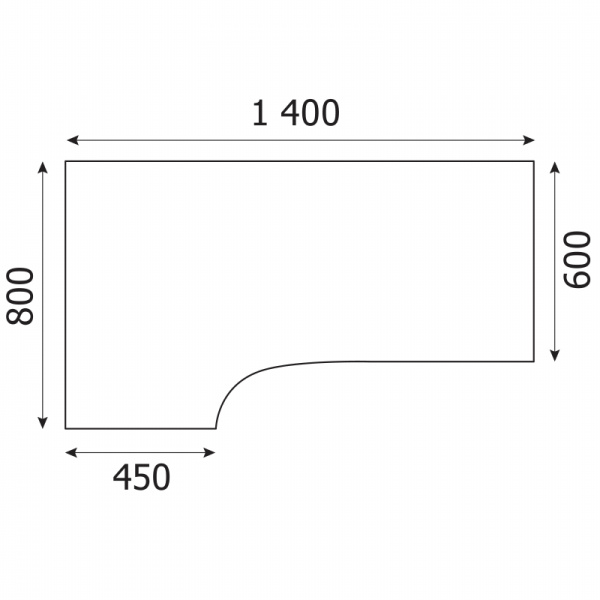Стол эргономичный MON_Канц левый СК36.9 орех