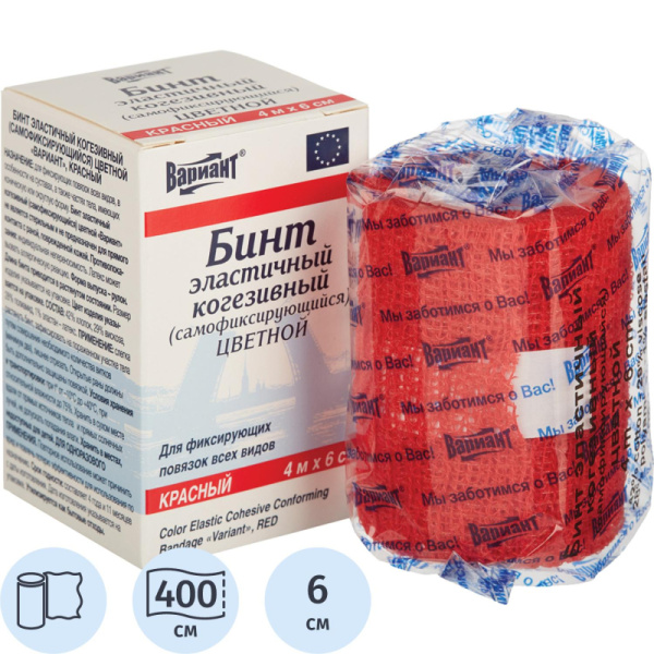 Перевяз. ср-ва Бинт самофикс эласт 4м х 6см красный Вариант ШК60952