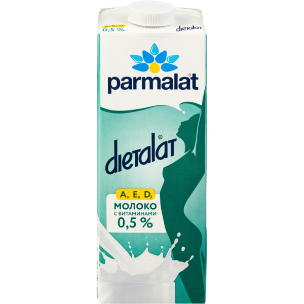 Молоко Parmalat Диеталат витаминизированное 0,5% 1л.