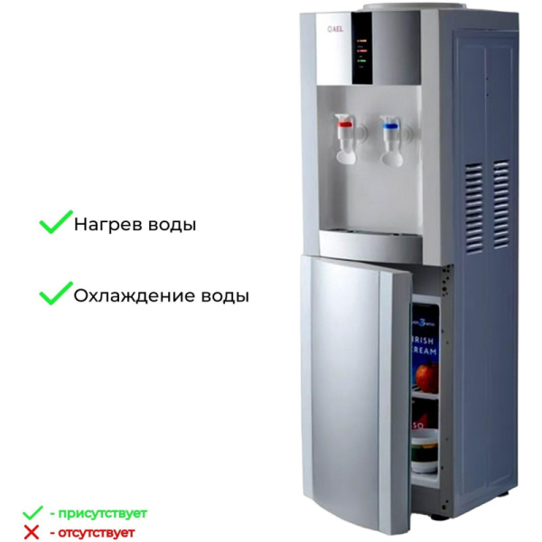 Кулер для воды  AEL LС-AEL-47b white/silver напол компрессорное охл с холод