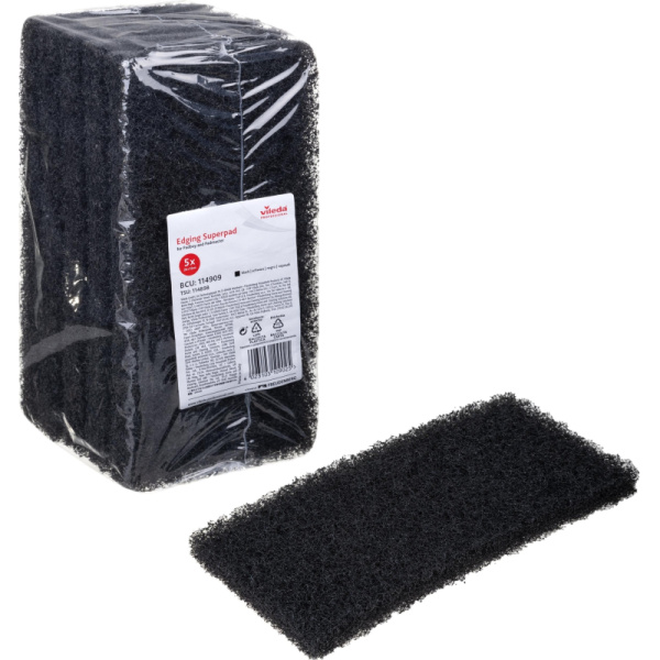 Губка Vileda Ручной Супер-пад 20мм 26х12 черный 114909 5шт/уп