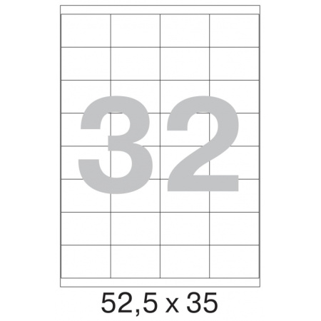 Этикетки самоклеящиеся 52,5х35 мм / 32 шт. на листе А4 (100л
