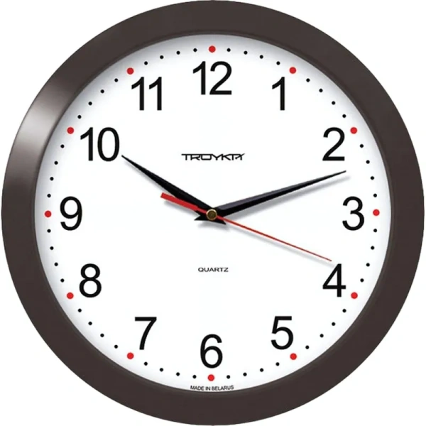 Часы настенные Troyka 11100112 круг плав.ход пластик