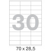Этикетки самоклеящиеся  70х28,5 мм / 30 шт. на листе А4 (100л