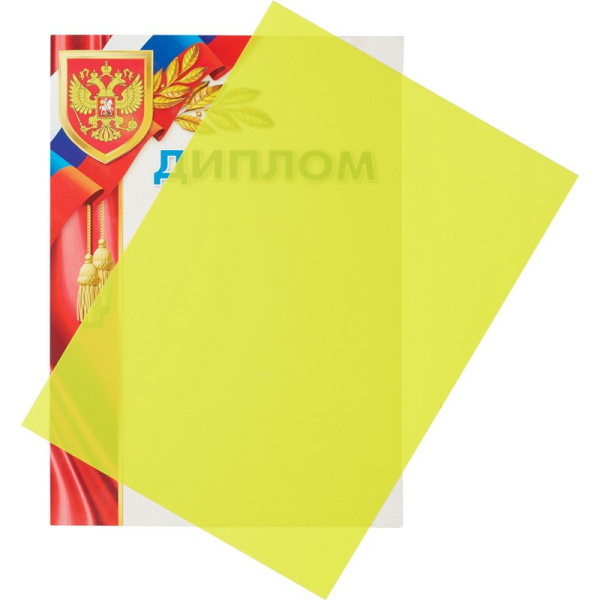 Обложки для переплета пластиковые Promega office желтыеА4,280мкм,100шт/уп.