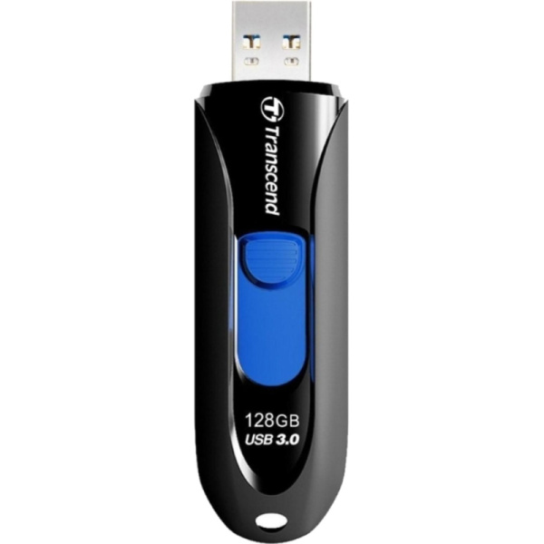 Флеш-память Transcend JetFlash 790, 128Gb, USB 3.1 G1, ч/син, TS128GJF790K