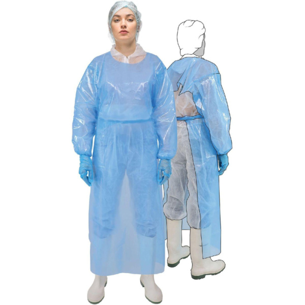 Фартук многоразовый HACCPER Evatex EVA синий с рукавам 0,1мм (732000-01)