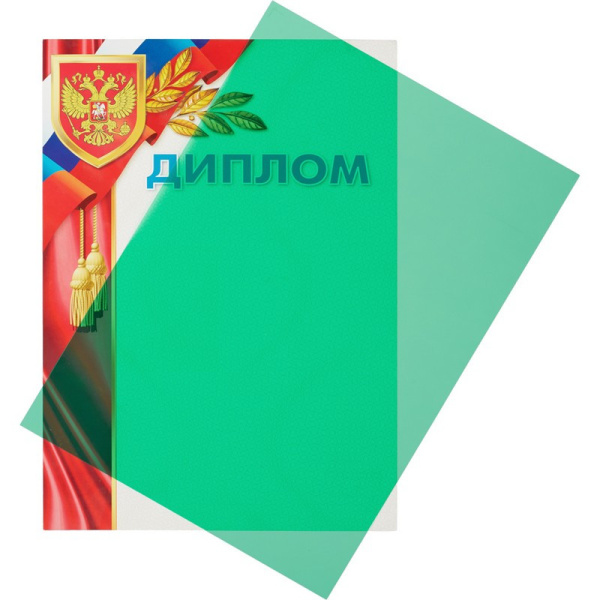 Обложки для переплета пластиковые Promega office зел А4,200мкм, 100шт/уп.