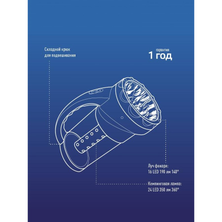 Фонарь светодиодный КОСАР2008L, комбинированный