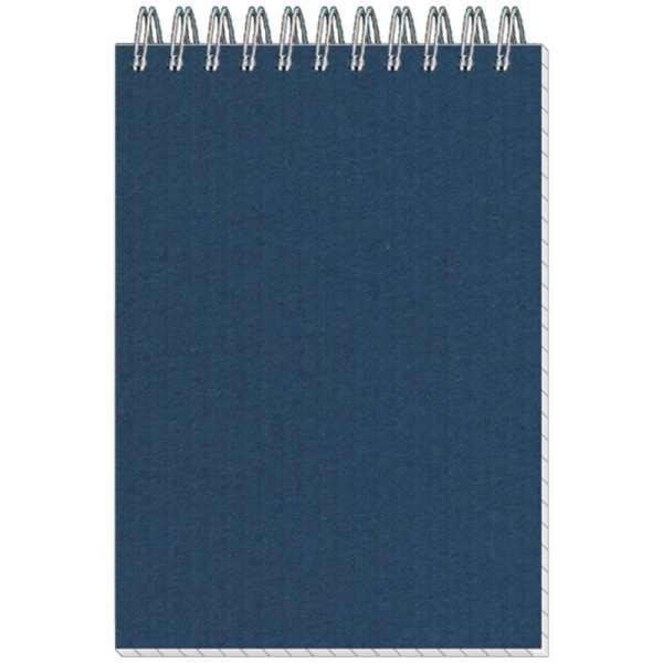 Блокнот МИКРОВЕЛЬВЕТ- А6 50л. спираль, синий, клетка 80шт