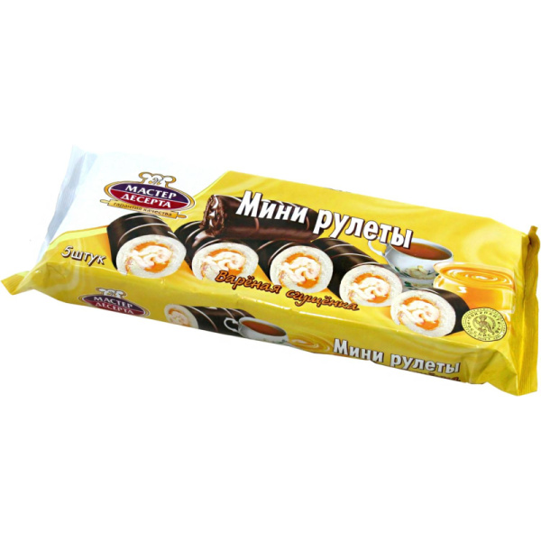 Рулет Мастер десерта Вареная сгущенка, глазированный 175 г мини