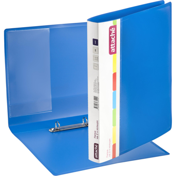 Папка на 2-х кольцах пласт. 25/32мм А4 ATTACHE F502/07 синяя Ро