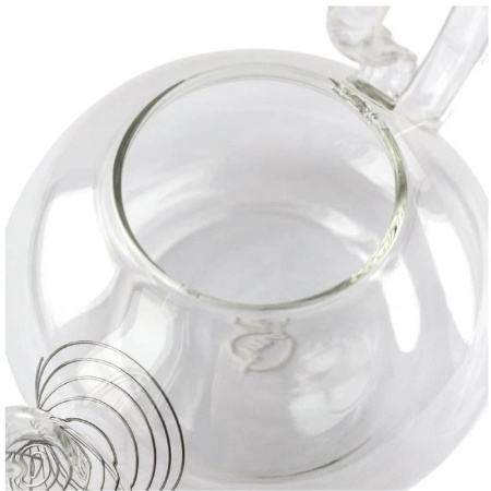 Чайник заварочный 600мл стекл. ДИКАЯ ВИШНЯ (пружина в носике) (TP124)