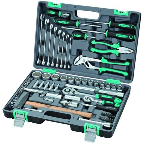 Набор инструмента STELS, CrV, 76 предметов, кейс(14104)