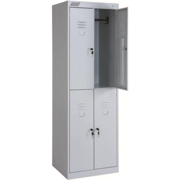 Шкаф для одежды металлический MZ_ШРК-24-600 2 секции,4 ячейки 600х500х
