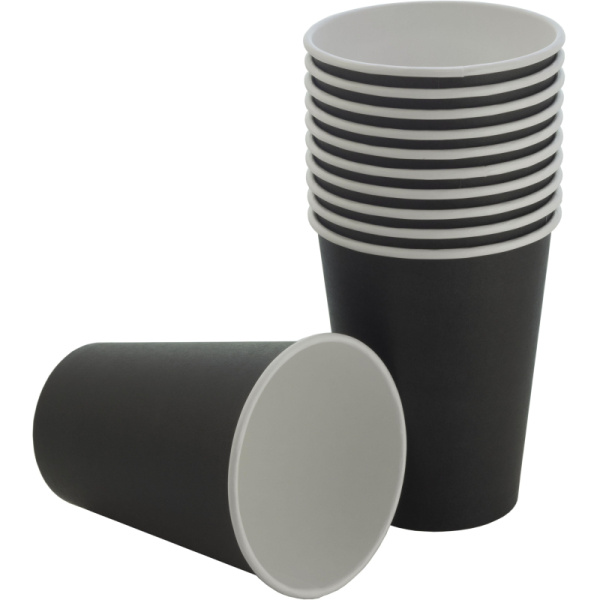 Стакан одноразовый бум 1-сл. d-90мм 300мл черный КОМУС 50шт/уп