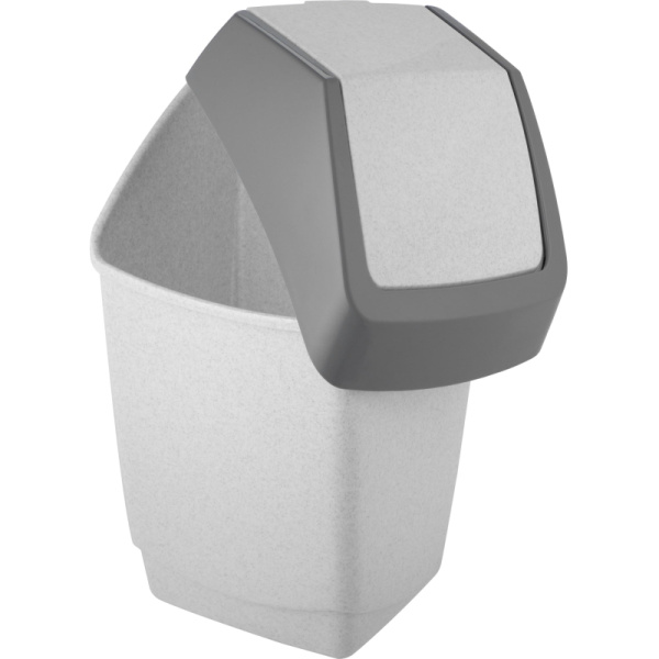 Ведро мусорное 15 л, пластиковое, с крышкой-вертушкой, мрамор