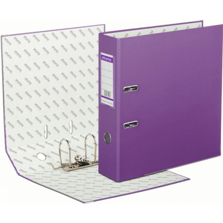 Папка-регистратор ECONOMY PLUS 80мм,фиол,ПБП1,карм.кор,мет.уг