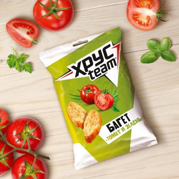 Сухарики Хрустим багет томат/зелень,60г