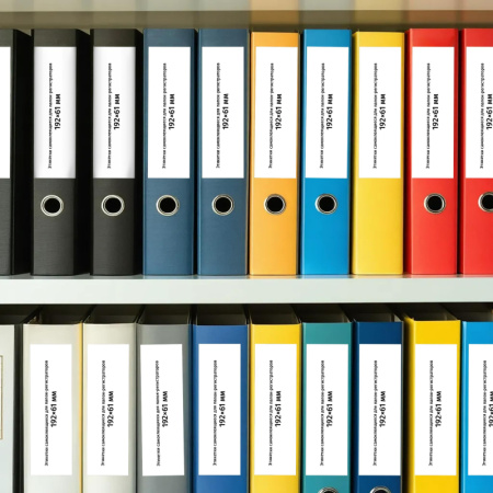 Этикетки самоклеящиеся  для пап-рег,192х61мм 4шт.на л.А4,25л