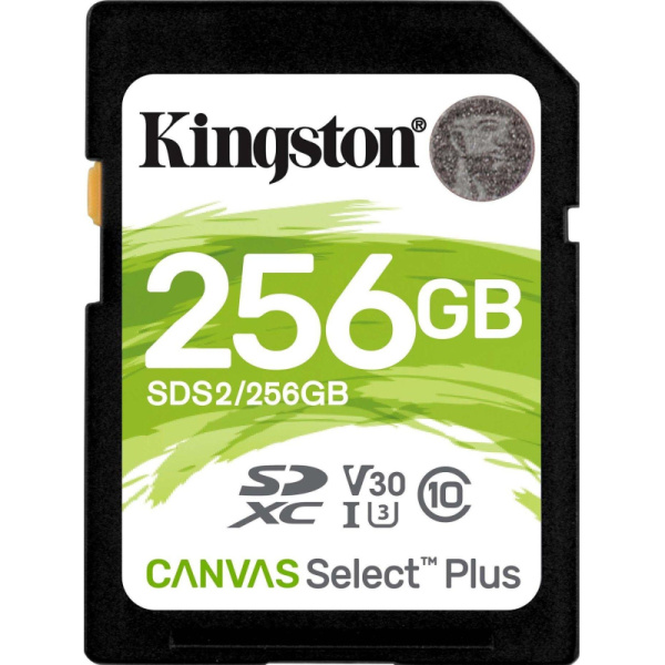 Карта памяти Kingston Canvas Select Plus SDXC UHS-I Cl10, SDS2/256Gb