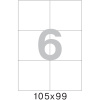Этикетки самоклеящиеся 105х99 мм/6 шт.на лис. А4 (100 лист
