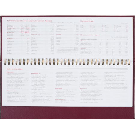 Планинг недатированный бордо,305х130, 64 л.,Ideal 3-457/04