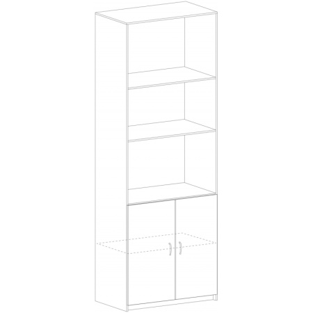 Шкаф SP Бюджет   полузакр 2552 (651,879) дуб ш.св/серый 1810(430/030)