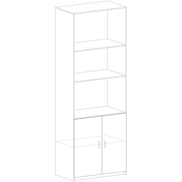 Шкаф SP Бюджет   полузакр 2552 (651,879) дуб ш.св/серый 1810(430/030)