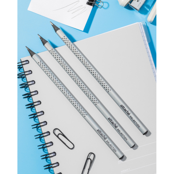 Карандаш чернографитный Attache Selection Prime,б/ласт,HB,сереб.кор.в точку