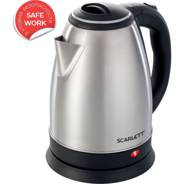 Чайник Scarlett SC-EK21S26, 2л, 1800Вт, (серебристый)