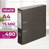 Папка-регистратор ATTACHE Colored 12734/20451, 75мм, черный,бум/бум