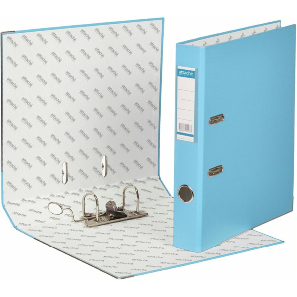 Папка-регистратор ECONOMY PLUS 50мм, голубой, ПБП1,карм.кор.,мет.уг