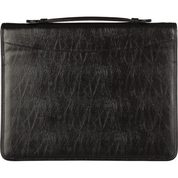 Папка деловая Алекс из искусственной кожи № 161 с ручкой черного цвета