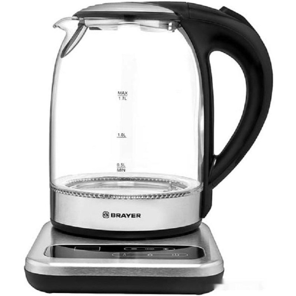 Чайник электрический BRAYER BR1003, 2200Вт.1,7 л, стекл