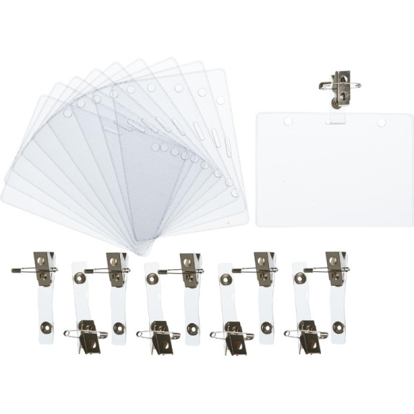 Бейдж 120х87мм металл зажим/булавка (10шт.) 1065БГК