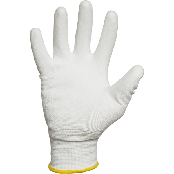 Перчатки защитные нейлоновые с полиуретановым покрытием белые размер 9