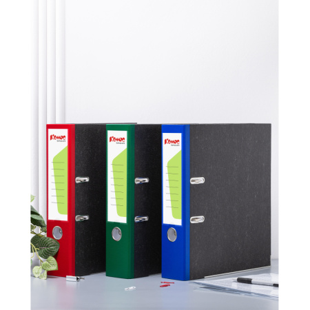 Папка-регистратор Комус мрамор.карт 75мм син кореш,бума/бум,карм.кор,мет.уг