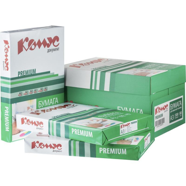 Бумага КОМУС ДОКУМЕНТ Premium (А3, марка А, 80 г/кв.м, 500 л) Омск