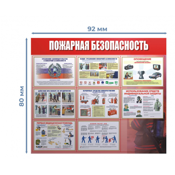 Информационный стенд-плакат Пожарная безопасность 920х800 мм