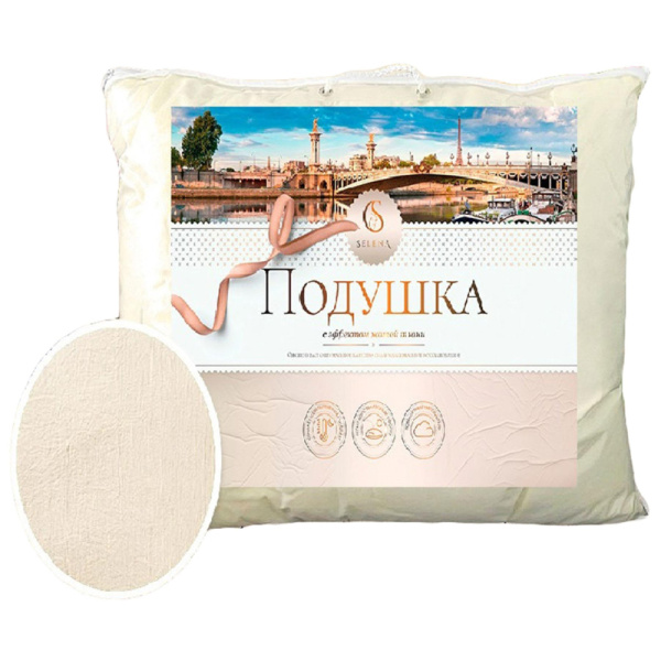 Подушка 70х70 (чехол-100% микрофибра-жатка, наполнитель- 100% полиэфир)