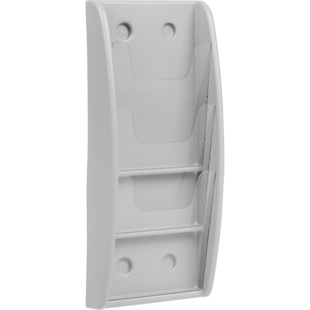 Лоток настенный односекционный Комус Штиль 3 отделения А4 верт. серый