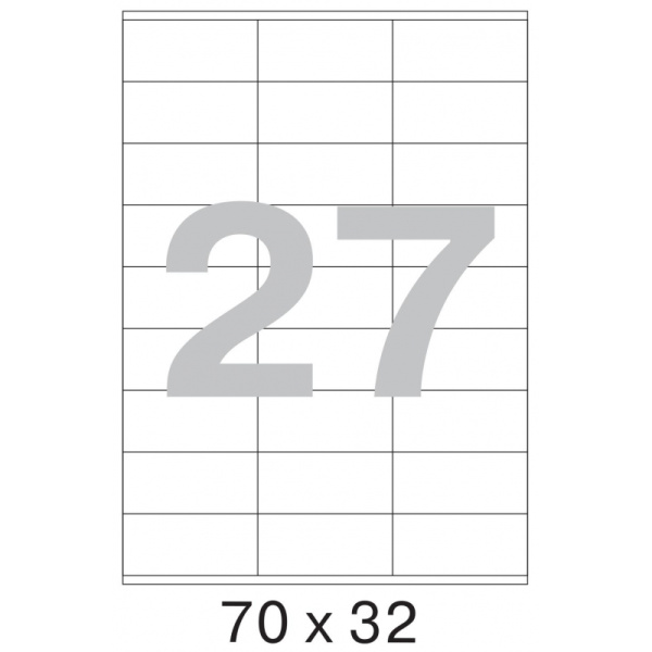 Этикетки самокл. ProMEGA Label BASIC 70x32 мм, 27   шт. на лист.А4 100 л