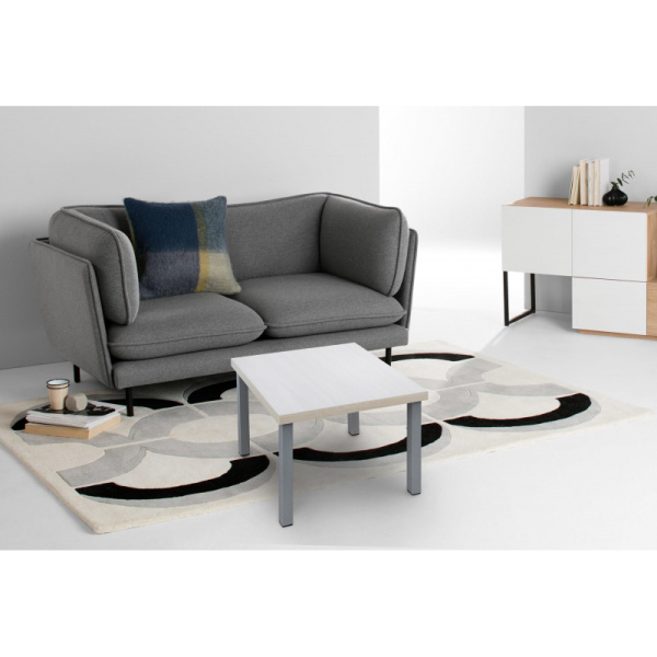 Стол журнальный KD_Триада выбеленный дуб/алюминий