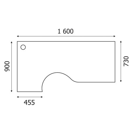 Стол Easy One левый (874,875) груша ароза Ш1600 Г900