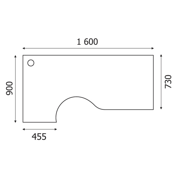 Стол Easy One левый (874,875) груша ароза Ш1600 Г900
